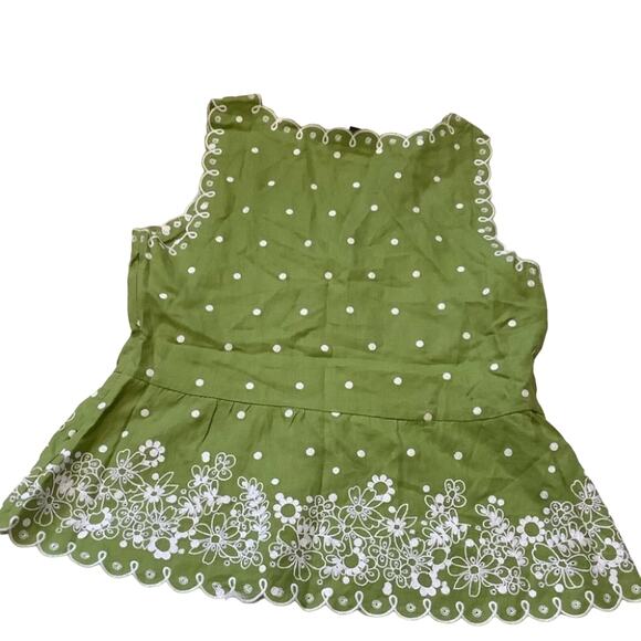 Grace Elements Size 14 Green Linen Grassy Field  Embroidered Spring NWT New Cute - Picture 7 of 11
